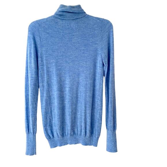 Ann Mashburn Cashmere Blue turtleneck thin slim sweater size small - Picture 2 of 7